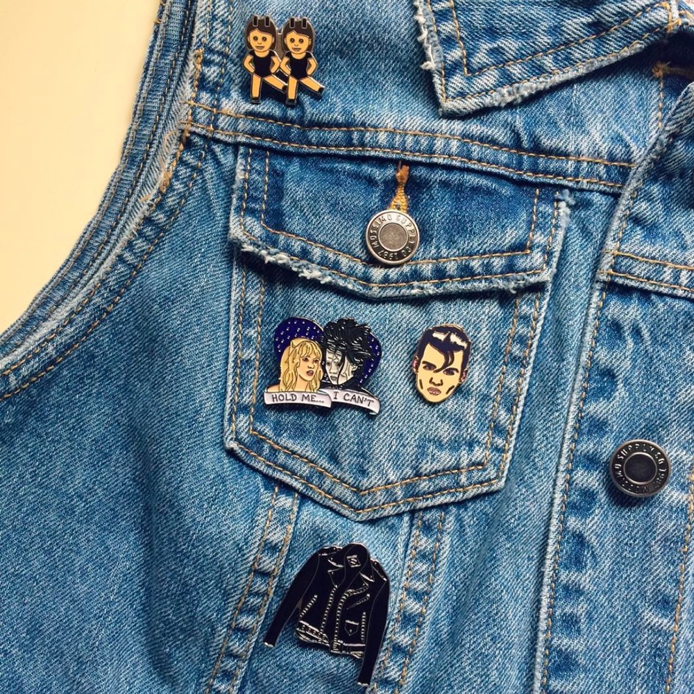 Gypsy Warrior Leather Jacket Enamel Pin - Picture 2 of 4